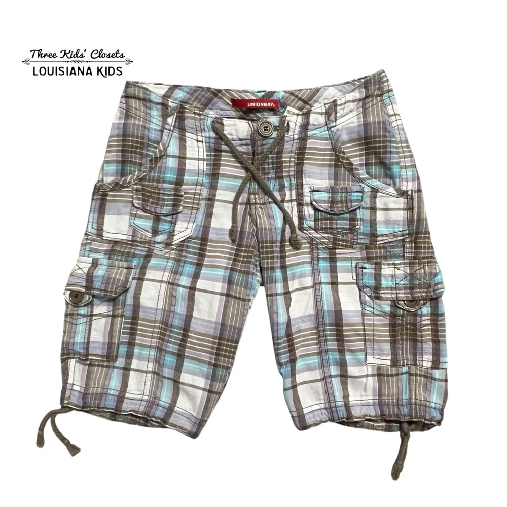 UNIONBAY 10Y Plaid Bermuda Cargo Shorts